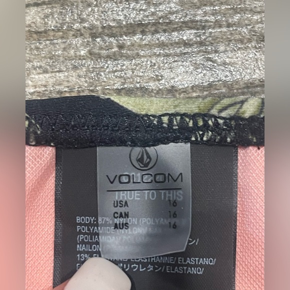 🌴🖤🏖️Volcom Girls' Swimsuit Two Piece Bikini Set Kids Sz 16 Tropical Print🌴🖤 - Picture 12 of 15
